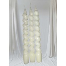 Ares Candle 3'lü Vanilya Kokulu Burgu Şeklinde Şamdan Mum 20 cm