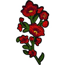 Zaya Home Aplike Ütü Ile Yapışan Büyük Çiçek Kırmızı Arma 10X7 cm