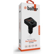 Bolfer Araç Içi Şarj Cihazı Çakmaklık Fm Transmitter Bluetooth USB Girişli