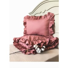 Zaya Home Gül Kurusu Fırfırlı Çift Kişilik Nevresim Takımı