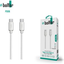 Bolfer Hasir Şarj Kablosu Type-C To Type-C Güç ve Veri Kablosu Hızlı Şarj