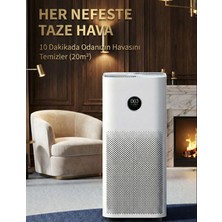 Xiaomi Negatif Iyon Özellikli 48M² Akıllı Hava Temizleyici Çıkarılabilir Izgaralı Koku ve Duman Giderici Lazer Sensörlü Beyaz
