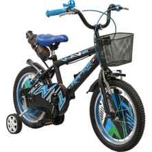 Feyza Design Mavi 16 Jant Bisiklet Seti, Suluk ve Sepet ile Şık Tasarım