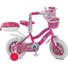 Feyza Design 12'' Pembe Kız Çocuk Bisikleti, Prenses Teması, Sepetli, Eğlenceli Tasarım