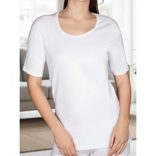 Biçomi Bicomi Pamuklu Ribana Geniş Yaka Kısa Kol Fanila T-Shirt