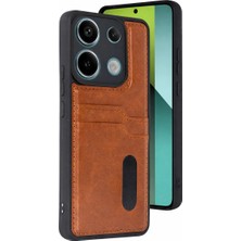 Eco Port Xiaomi Redmi 15C 4g Sara Kartvizitli Deri Kılıf - Taba