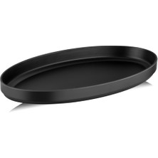 Tria Gravity Serisi Oval Kayık Tabak 6 Adet 24 cm-Siyah-TR2317B