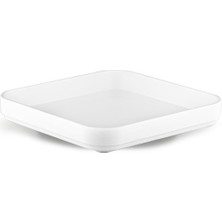 Tria Gravity Serisi Kare Yemek Tabağı 6 Adet 19x19 cm-Beyaz-TR2322W