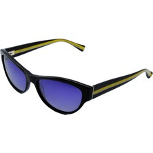 Sama Shh 58 Black Yellow Gray Gradyan Siyah Sarı Polarize Gri Gradyan Kelebek Kadın Güneş Gözlüğü