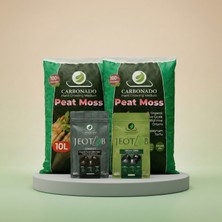 Carbonado Peat Moss 10 L (2 Adet) + Jeotab Leonardit ve Organik Gübre Yetiştirme Paketi