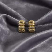 Çelik Kadın Vıp Taşlı Halka Küpe