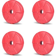 PremiumPort Kırmızı 1.5 kg Spor Plaka Seti - 4 Adet, Ev ve Spor Salonları Için