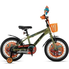 Feyza Design Hızlı ve Dayanıklı 16" Mtb Bisiklet, Şık Nardo Gri-Siyah/turuncu Tasarım