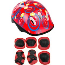 Feyza Design Çocuklar Için Kırmızı Kask ve Aksesuar Seti 3-12 Yaş, Güvenli ve Eğlenceli