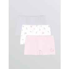 LC Waikiki Beyaz Çiçek Desenli Kız Çocuk Boxer 3 Lü  (S6)