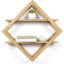 Woodenova Geometrik Elmas Duvar Rafı