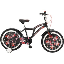 Feyza Design Çocuk Bisikleti Siyah Kırmızı 20 Jant Vitessiz V Fren Aksesuarlı