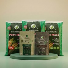Carbonado Peat Moss 10 L (3 Adet) + Jeotop Leonardit ve Organik Gübre Yetiştirme Paketi