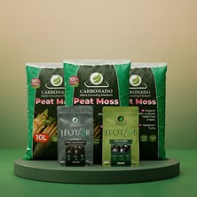 Carbonado Peat Moss 10 L (3 Adet) + Jeotab Leonardit ve Organik Gübre Yetiştirme Paketi