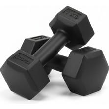 PremiumPort 1 Kg+1 kg Renkli Siyah Plastik Dambıl Seti, Hafif ve Dayanıklı Spor Aleti