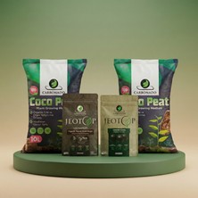 Carbonado Coco Peat 10 L (2 Adet) + Jeotop Leonardit ve Organik Gübre Yetiştirme Paketi
