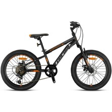 Feyza Design Çocuk Bisikleti 7 Vites Disk Fren, Siyah Turuncu, 120-140 cm Boy Uygun
