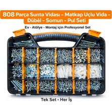 Civtex 808 Parça Vida Seti Dübel Somun Pul Ev Ofis Organizer