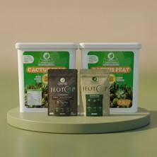 Carbonado Cactus Peat 7.5 L (2 Adet) + Jeotop Leonardit ve Organik Gübre Paketi