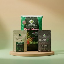 Carbonado Peat Moss 10 L (1 Adet) + Jeotop Leonardit ve Organik Gübre Yetiştirme Paketi