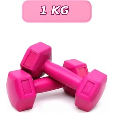 PremiumPort Köşeli Fuşya Plastik Dambıl Seti, 2 Adet, 1 Kg, Hafif ve Şık Tasarım