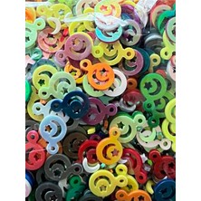 öztürk Renkli Jan Jan Ay Yıldız Oya, Abiye, Halhal, Bileklik, Kolye. Pleksi Plastik El Işleme Pul. 20GR