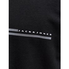 Jack & Jones Jack Jones Jcofusıon Chest Brand Tee Ss Crew Noos Erkek Siyah Tshirt 12289936-02