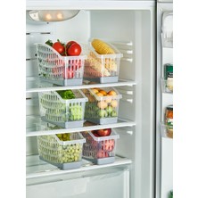 Yazıcı Lüks Maxi 6’lı Buzdolabı Içi Düzenleyici – Dolap ve Raf Için Şeffaf Sepet Organizer Seti