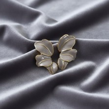 Çelik Kadın Vıp Mineli Yaprak Küpe