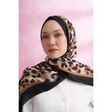 Armanda Leopar Vual Multi Desen Şal 6041-SIYAH Kamel