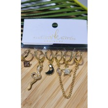 Monalisa Home  Çoklu Lüks Figürlü Gösterişli 6 Lı  Kararmaz Küpe