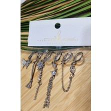 Monalisa Home  Çoklu Lüks Figürlü Gösterişli 6 Lı  Kararmaz Küpe