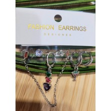 Monalisa Home  Çoklu Lüks Figürlü Gösterişli 6 Lı  Kararmaz Küpe