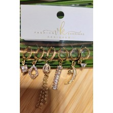 Monalisa Home  Çoklu Lüks Figürlü Gösterişli 6 Lı  Kararmaz Küpe