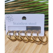 Monalisa Home  Çoklu Lüks Figürlü Gösterişli 6 Lı  Kararmaz  Çelik Küpe