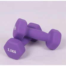 PremiumPort Mor Deluxe Neopren Dambıl Seti 2x2,5kg, Profesyonel Spor Aksesuarı