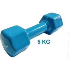 PremiumPort 5 kg Mavi Pvc Vinly Dambıl Seti, Sağlıklı ve Güçlü Antrenman Için
