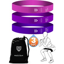 PremiumPort 3’lü Pilates Direnç Lastiği Seti – Pembe, Loop Bant ile Egzersiz Keyfi
