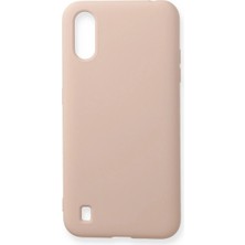 LTG Nova Galaxy A01 Kılıf Nano Içi Kadife Silikon - Pudra