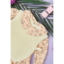 FullaModa Çiçekli Triko Süveterli Kız Çocuk Elbise