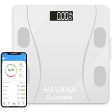 Feyza Design Akıllı Bluetooth Tartı, Beyaz Dijital Ölçüm Cihazı, Uygulama ile Kullanım