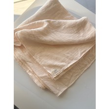 PremiumPort Yumuşak Organik Pamuk Müslin Yoga ve Meditasyon Battaniyesi Krem