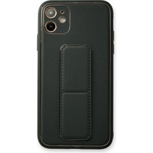 SiHako Iphone 12 Kılıf Coco Deri Standlı Kapak - Füme