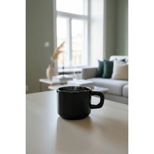 Heredot El Yapımı 260 ml Siyah Parlak Seramik Mug Çay Kahve Kupası MIT1301