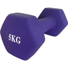 PremiumPort Mor Neopren Kaplama 5kg Tekli Dambıl, Sağlam ve Şık Tasarım